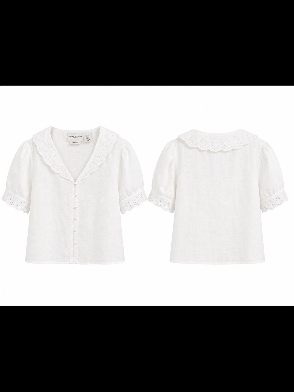 100% linen Puff sleeve blouse